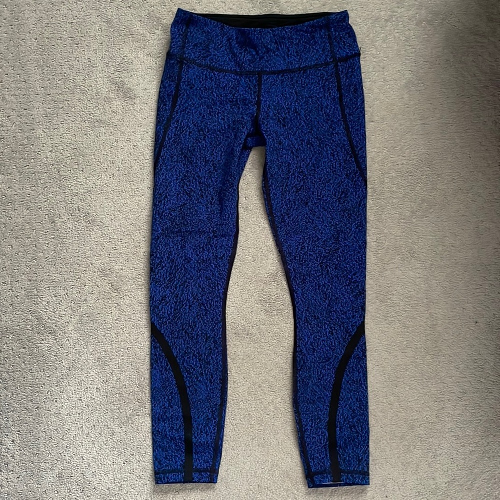 Size 4 blue and black Lululemon leggings
